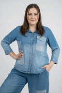 'Sky' Blus – Förstklassig Denim, Lapp & Stretch