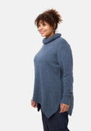 'Vella' knitted sweater – soft cotton blend with wool content & roll neck