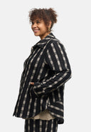 'Karena' Blusenjacke - Baumwoll-Stretch, Streifenlook