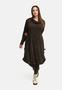 'Brunel' gúna – Muineál Cowl, ruathar taobhach & fad meánach